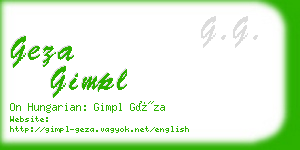 geza gimpl business card